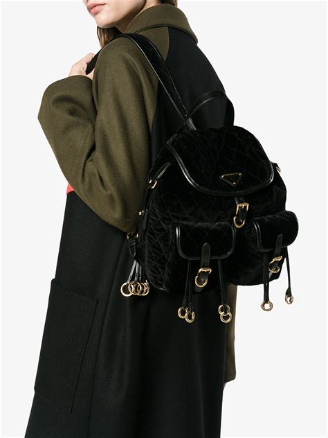 prada velvet backpack